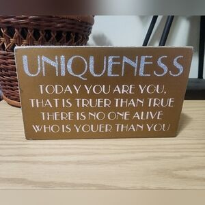 Gold Inspirational Quote Plaque